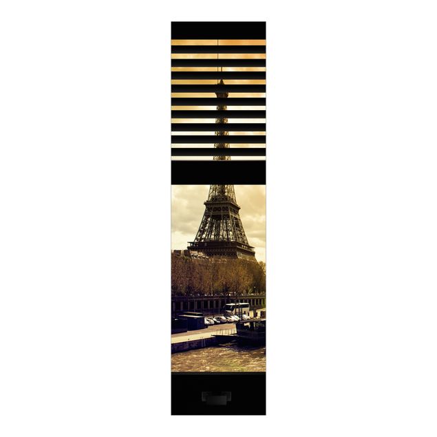 Panelgardiner arkitektur og skyline Window View Blinds - Paris Eiffel Tower sunset