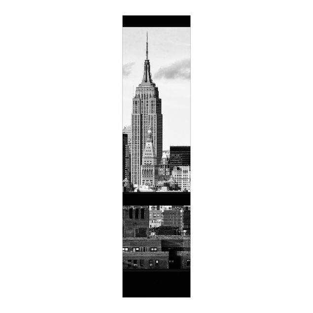 Panelgardiner arkitektur og skyline Windows Overlooking New York Skyline Black And White