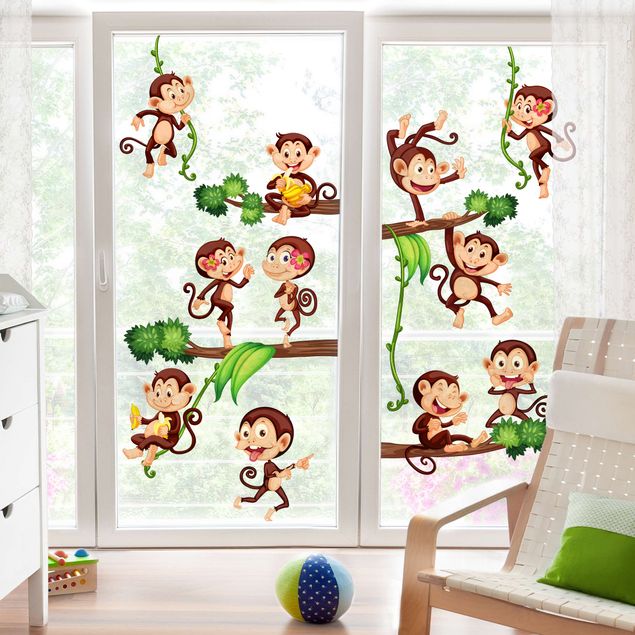 Fensterfolie - Fenstersticker - Affen des Dschungels