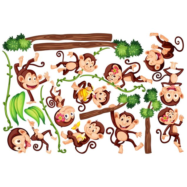 Vinduesklistermærker dyr Monkeys from the Jungle