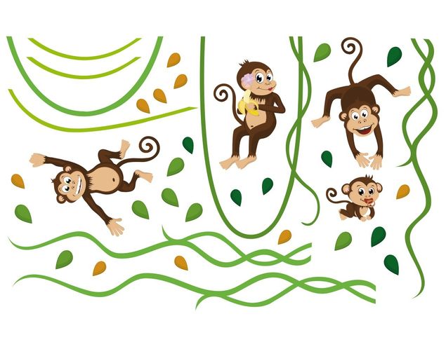 Vinduesklistermærker dyr Monkey band