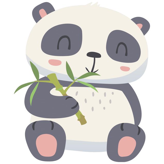 Selvklæbende folier Panda Munching On Bamboo