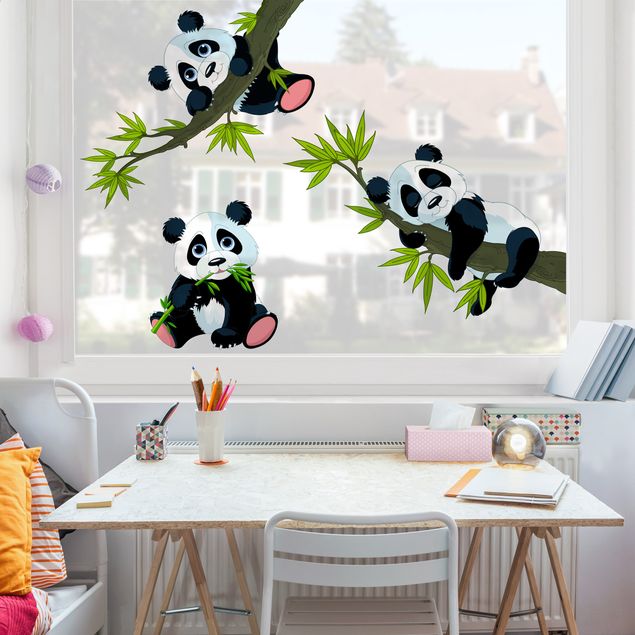 Vinduesklistermærker blomster Panda set