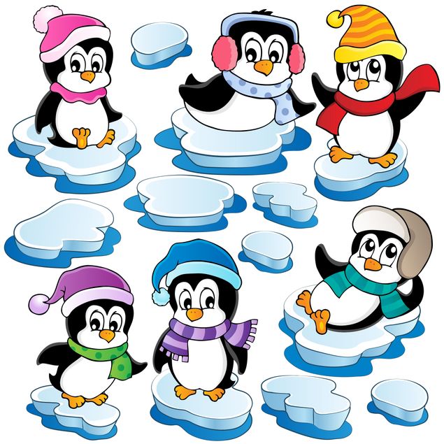 Selvklæbende folier Penguin Winter Set