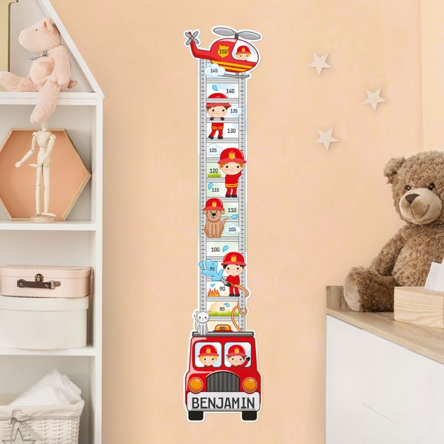 Wallstickers biler Fire Brigade Set With Customised Name