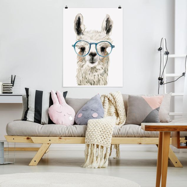 Plakater dyr Hip Lama With Glasses III