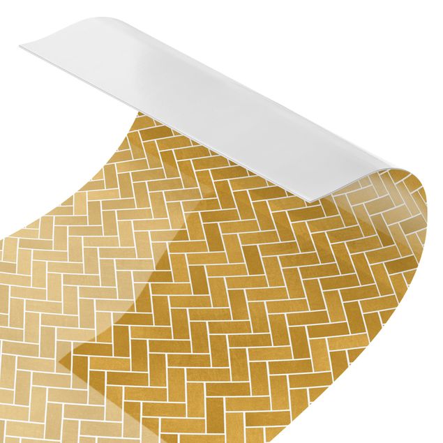 Stænkplader Fish Bone Tiles - Golden Look White Joints