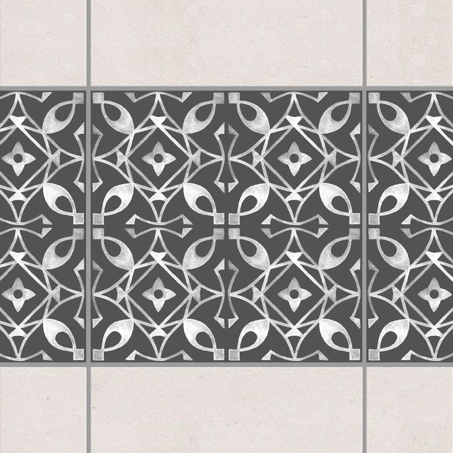 køkken dekorationer Dark Gray White Pattern Series No.08