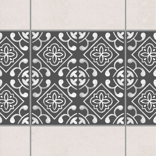 køkken dekorationer Dark Gray White Pattern Series No.02