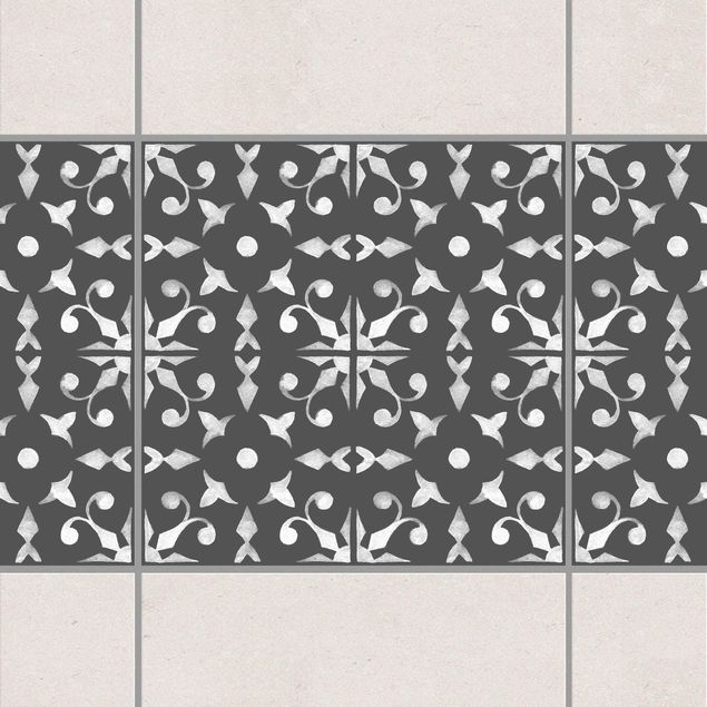 køkken dekorationer Dark Gray White Pattern Series No.06