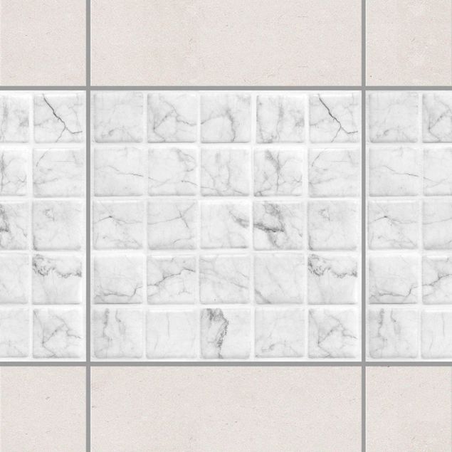 køkken dekorationer Mosaic Tile Marble Look Bianco Carrara