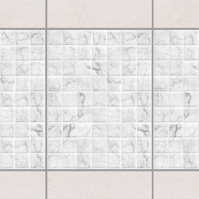 køkken dekorationer Mosaic Tile Marble Look Bianco Carrara