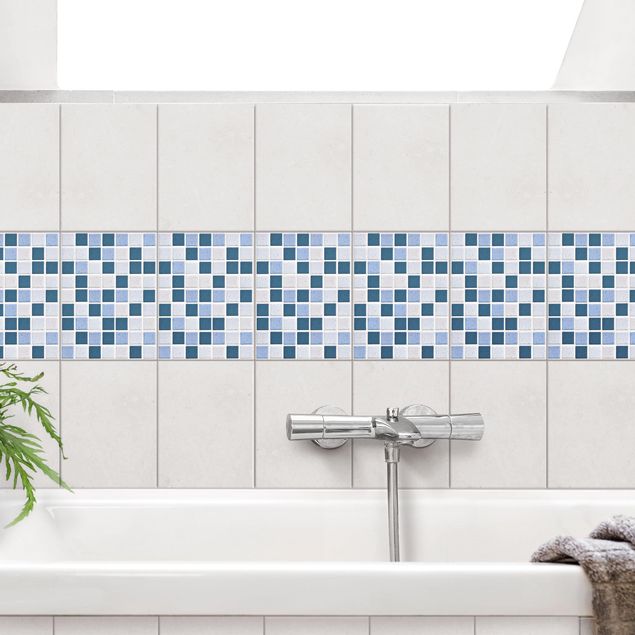 Flise klistermærker mønstre Mosaic Tiles Blue Gray