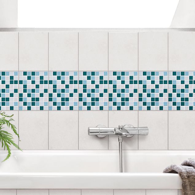 Flise klistermærker mønstre Mosaic Tiles Turquoise Blue
