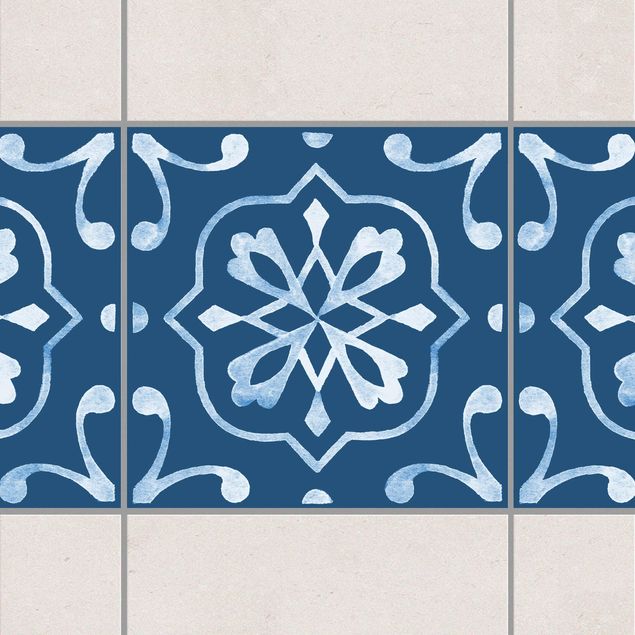køkken dekorationer Pattern Dark Blue White Series No.4