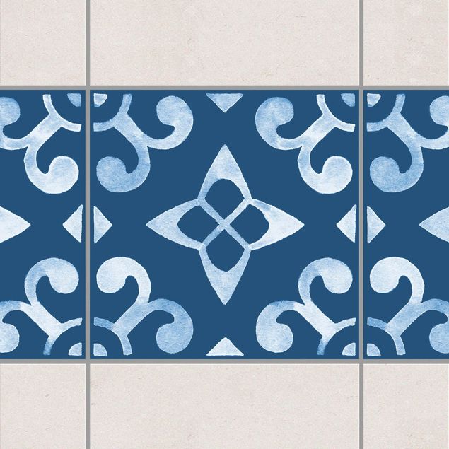 køkken dekorationer Pattern Dark Blue White Series No.5