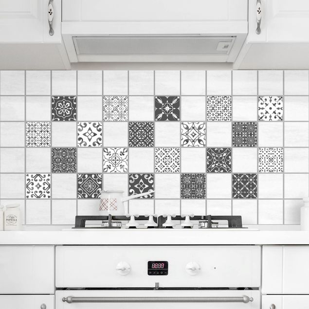 Flise klistermærker Multicolour Pattern Gray White