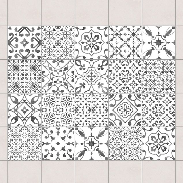 køkken dekorationer Gray White Pattern Mix
