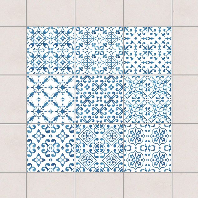 køkken dekorationer Blue White Pattern Series