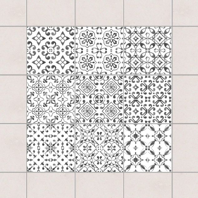 køkken dekorationer Gray White Pattern Series