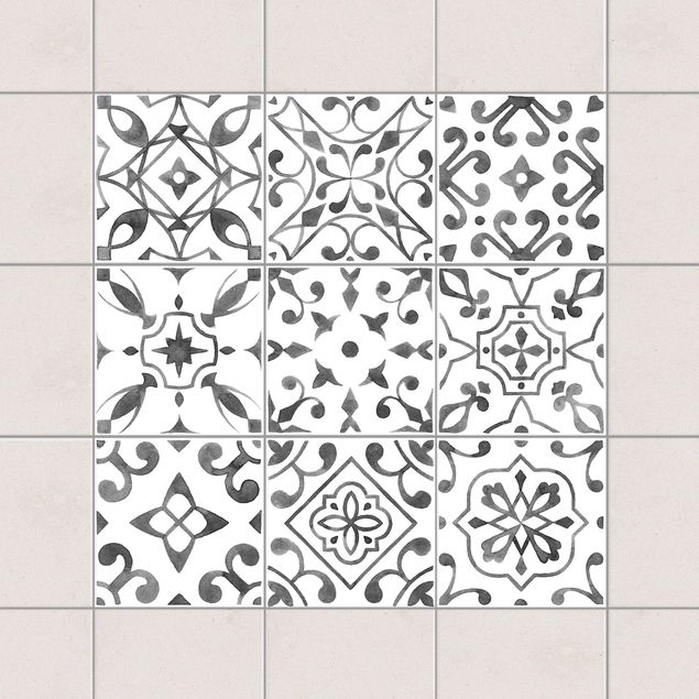 køkken dekorationer Pattern Gray White Set