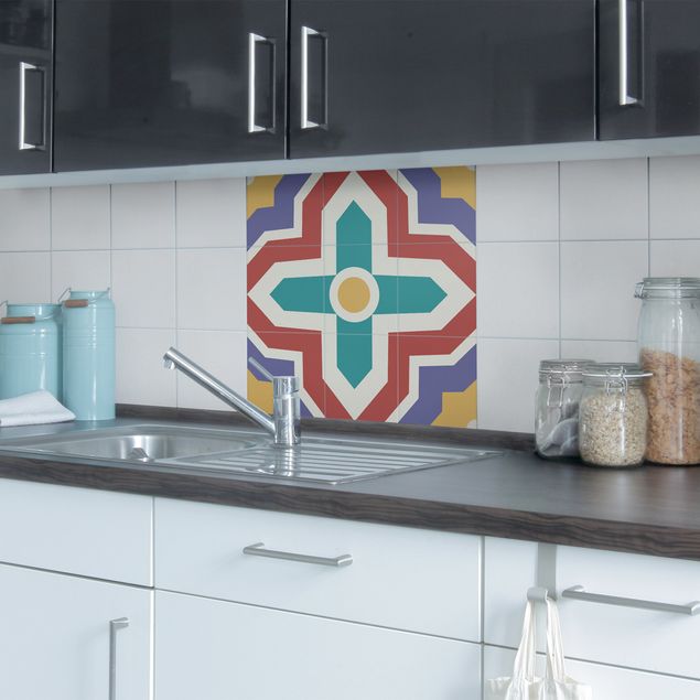 Flise klistermærker Tile Sticker Set - Moroccan tiles cross ornament