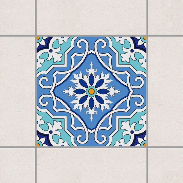køkken dekorationer Mediterranean tile pattern blue turquoise