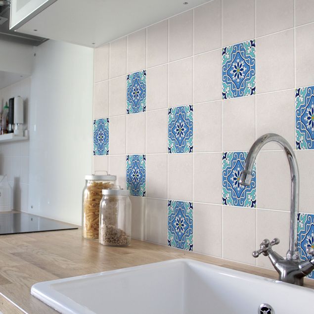 Flise klistermærker mosaik Mediterranean tile pattern blue turquoise