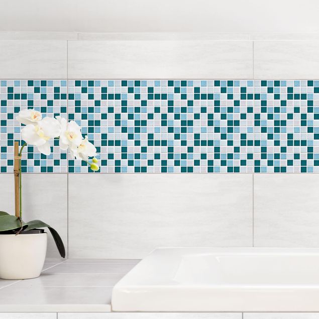 Flise klistermærker stenlook Mosaic Tiles Turquoise Blue