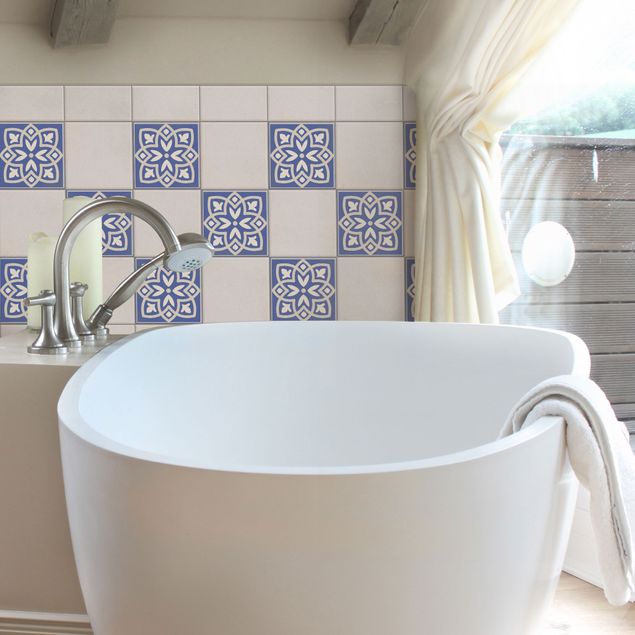 Flise klistermærker mønstre Portuguese tile with blue flower
