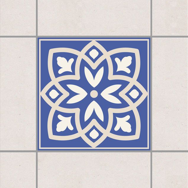 køkken dekorationer Portuguese tile with blue flower