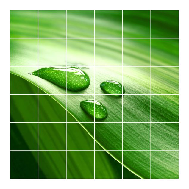 Flise klistermærker grøn Banana Leaf With Drops