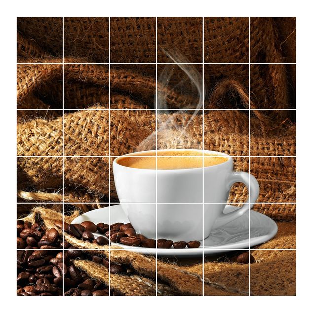 Flise klistermærker brun Morning Coffee