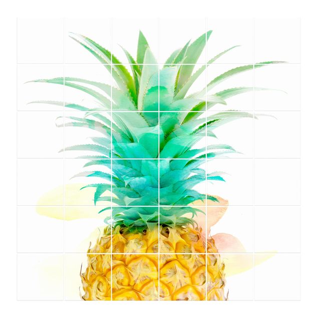 Flise klistermærker gul Pineapple Watercolour