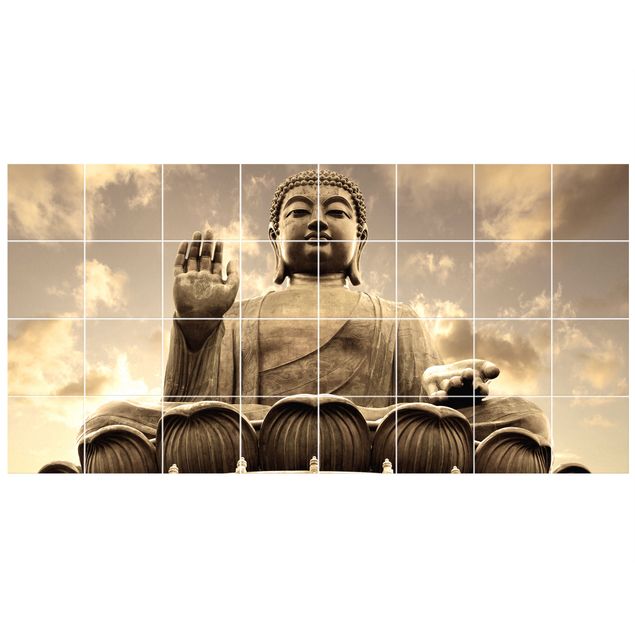 Flise klistermærker Big Buddha Sepia
