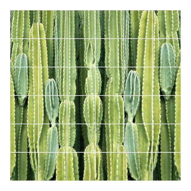 Flise klistermærker grøn Cactus Wall