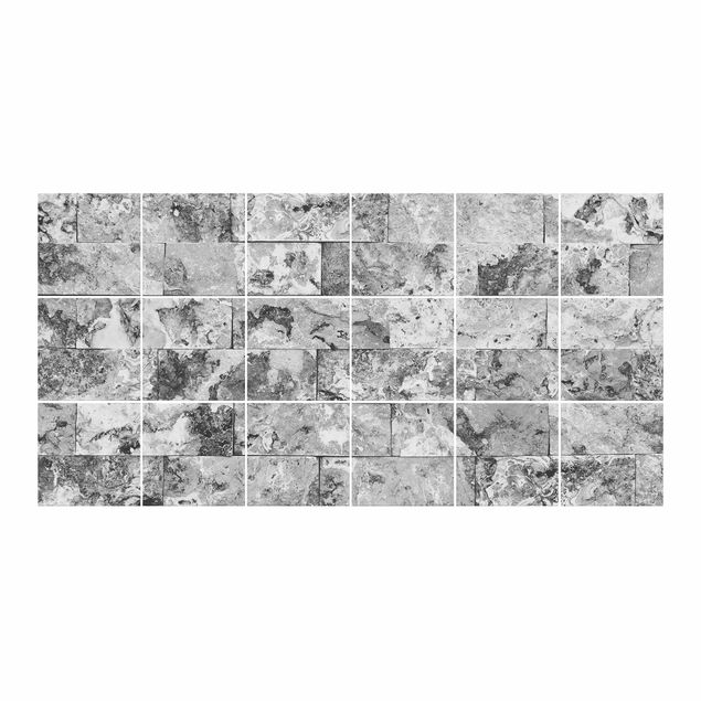 Flise klistermærker mønstre Stone Wall Natural Marble Grey