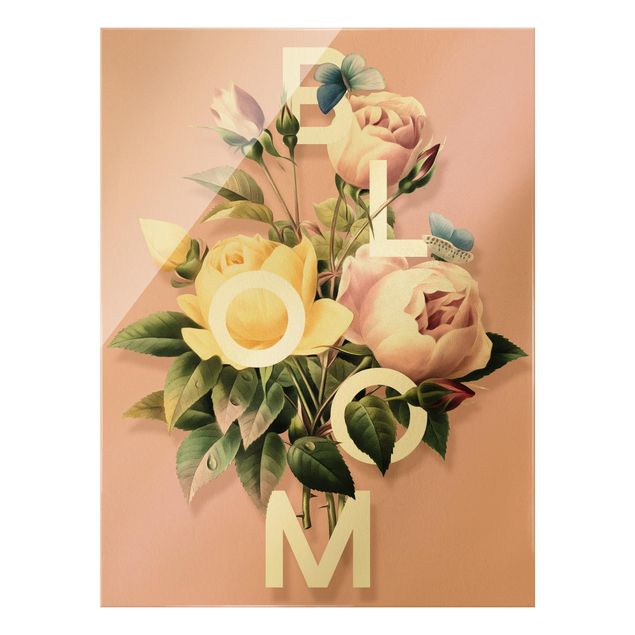 Billeder lyserød Florale Typography - Bloom