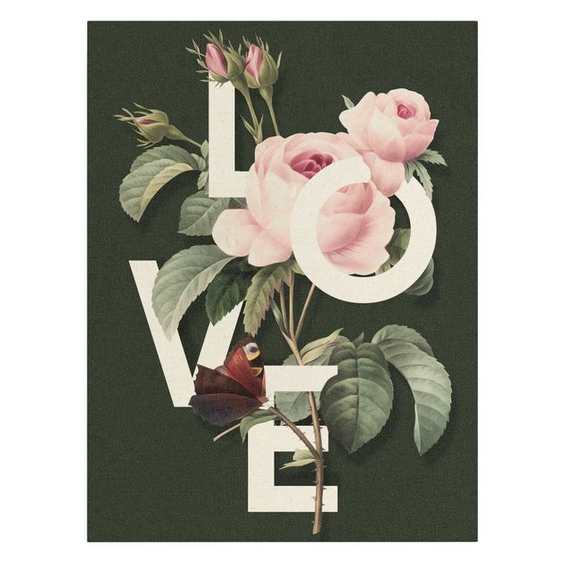 Billeder blomster Florale Typography - Love