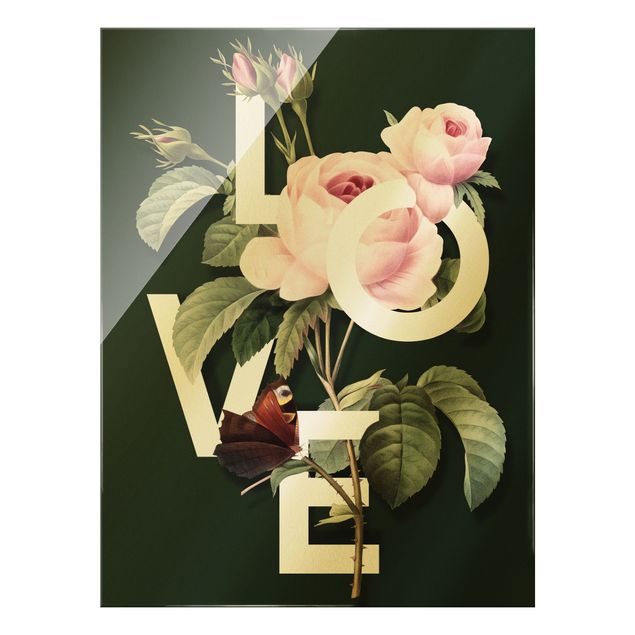 Billeder grøn Florale Typography - Love