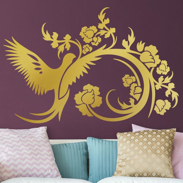 Wallstickers Planter Wing Beat with Flower Tendril