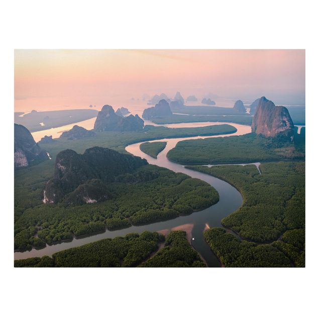 Billeder grøn River Landscape In Thailand
