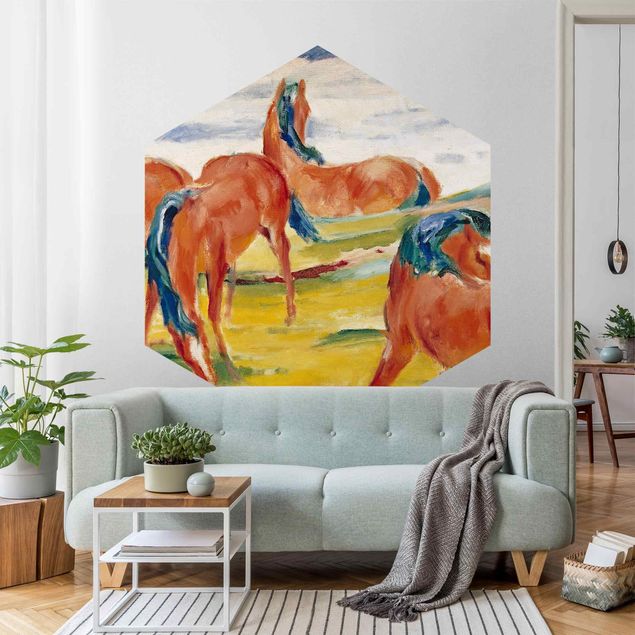 Kunst stilarter Franz Marc - Grazing Horses