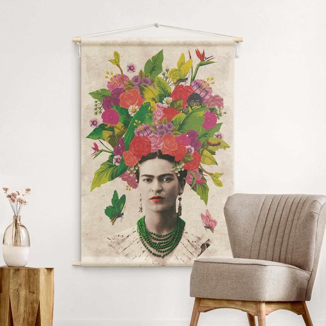 væg gobelin Frida Kahlo - Flower Portrait