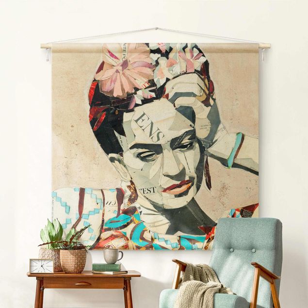 Vægtæppe boho modern Frida Kahlo - Collage No.1