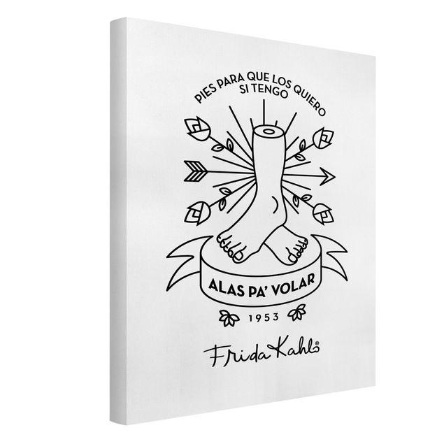 Billeder sort og hvid Frida Kahlo Alas pa´ Volar