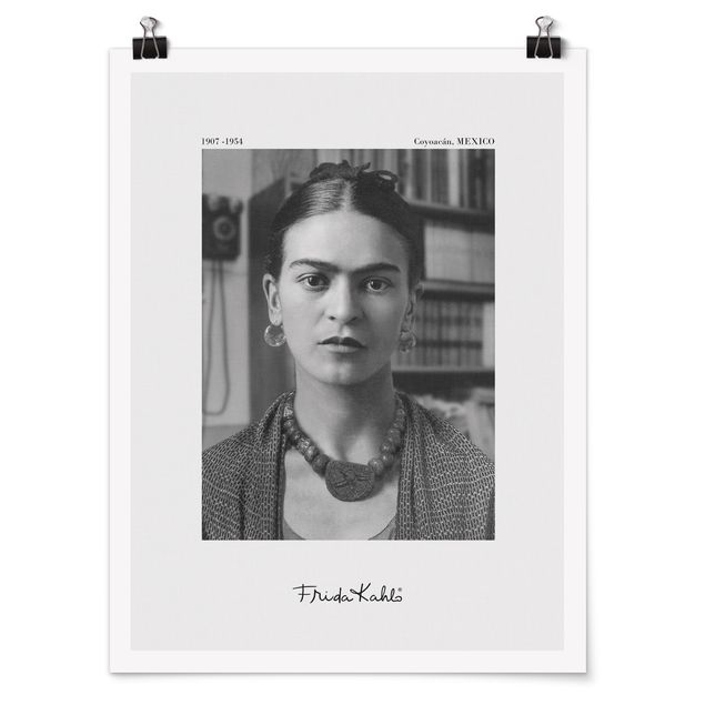 Billeder sort og hvid Frida Kahlo Photograph Portrait In The House
