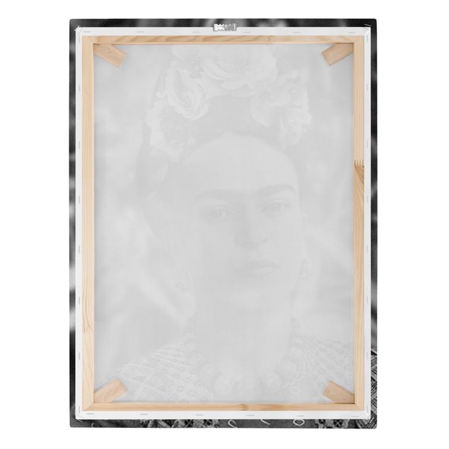 Lærredsbilleder Frida Kahlo Photograph Portrait With Flower Crown