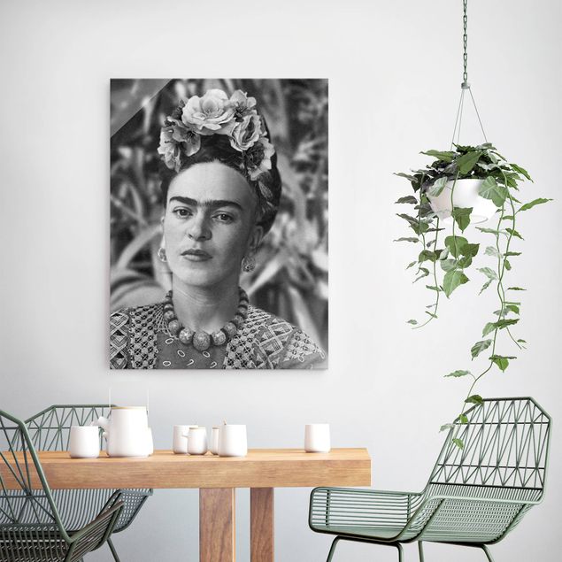 Billeder kunsttryk Frida Kahlo Photograph Portrait With Flower Crown