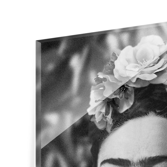Glas magnettavla Frida Kahlo Photograph Portrait With Flower Crown